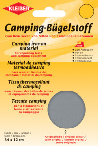 KLEIBER Tissu thermocollant de camping, 340 x 120 mm, gris