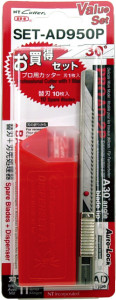 NT Cutter en kit AD950P, cutter AD-2P + 10 lames