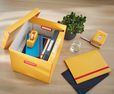 LEITZ Boîte de rangement Click & Store Cosy, cube, jaune