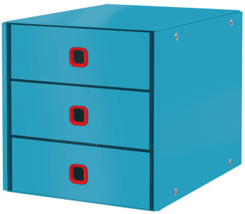 LEITZ Bloc de classement Click & Store Cosy, 3 tiroirs, bleu