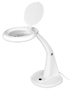 LogiLink Lampe loupe à LED, 2 lentilles, blanc