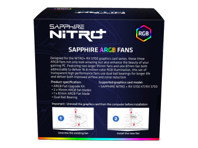 Sapphire Technology : SAPPHIRE GEAR ARGB FAN (3 1) pour NITRO+ RX 5700 SERIES LITE
