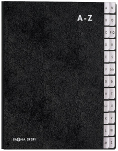 PAGNA Pultordner, DIN A4, 24 Fächer, A - Z, schwarz