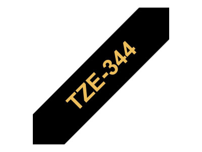 Brother TZE-344 ruban laminé P-Touch 18mm 8M Or sur Noir