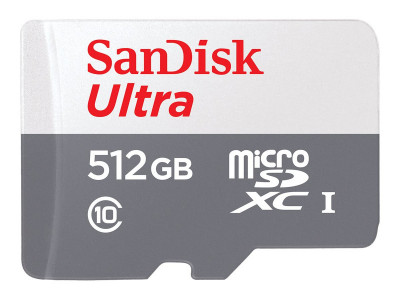 Western Digital : 512GB ULTRA LITE WHITE/GRAY MICROSDXC 100MB/S CLASS 10 UHS-I