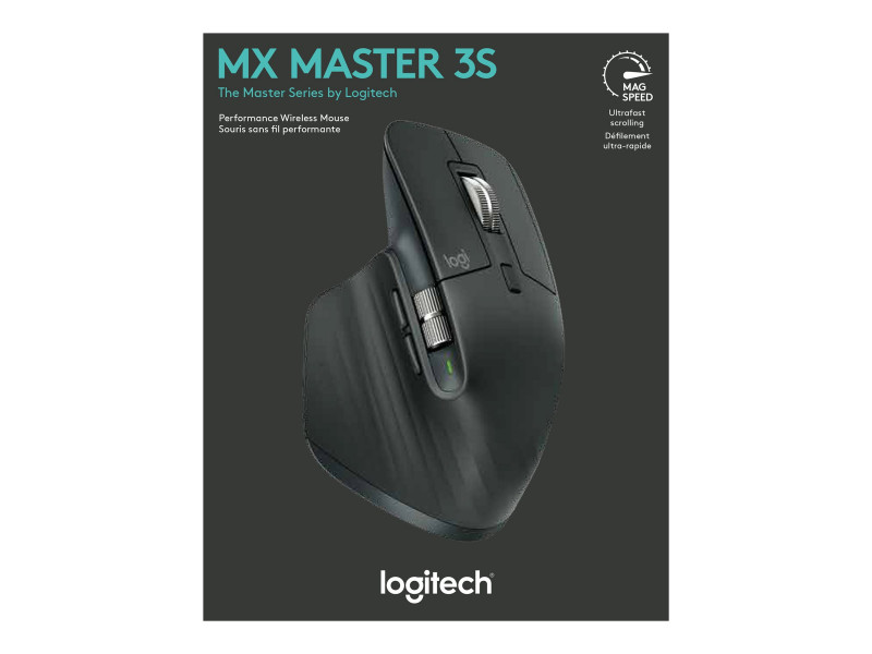 Logitech : MX MASTER 3S PERFORM WRLS MOUSE - GRAPHITE - EMEA