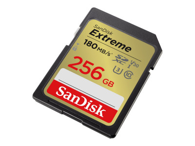 Western Digital : EXTREME 256GB SDXC memory card 180MB/S 130MB/S UHS-I CLASS10 U3