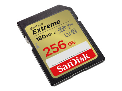 Western Digital : EXTREME 256GB SDXC memory card 180MB/S 130MB/S UHS-I CLASS10 U3