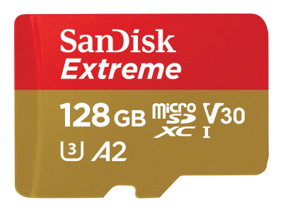 Western Digital : EXTREME MICROSDXC 128GB+SD ADAPTER 190MB/S 90MB/S A2 C10 V3
