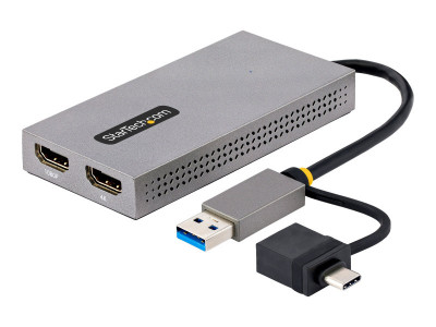 Startech : USB TO DUAL HDMI ADAPTER - USB-A OR C 1X 4K 30HZ 1X 1080P