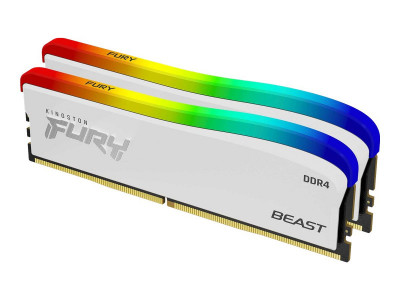 Kingston : 16GB DDR4-3200MT/S CL16 DIMM (kit OF 2)FURYBEAST WHITE RGB SE