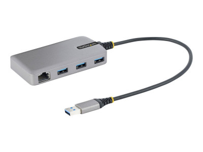 Startech : HUB USB 3 PORTS USB-A - GIGA BIT ETHERNET - CBLE de 30CM