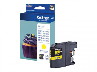 Brother LC123YBP - Cartouche d'encre JAUNE 600 pages (Blister Pack)