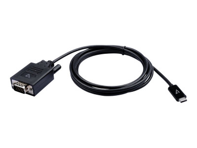 V7 : BLACK USB-C TO VGA VIDEO cable USB-C MALE TO VGA MALE 2M 6.6FT