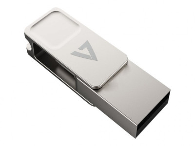 V7 : 128GB TYPE-C+USB 3.2GEN1 SILVER USB A FLASH drive + TYPE-C