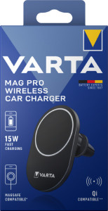 VARTA Chargeur Mag Pro Wireless Car Charger, noir