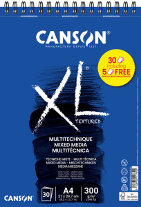 CANSON Bloc de dessin XL MIXED MEDIA Textured Promo, A5