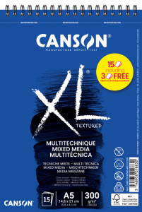 CANSON Bloc de dessin XL MIXED MEDIA Textured Promo, A5