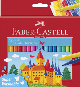FABER-CASTELL Feutre CASTLE, étui carton de 50 pièces