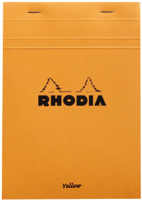 RHODIA Bloc agrafé No. 16 Yellow, format A5, quadrillé