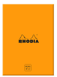 RHODIA Bloc mémo No. 13, 115 x 160 mm, quadrillé, orange