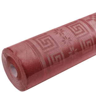 PROnappe Nappe en papier damassé, (l)1,18 x (L)6 m, rouge