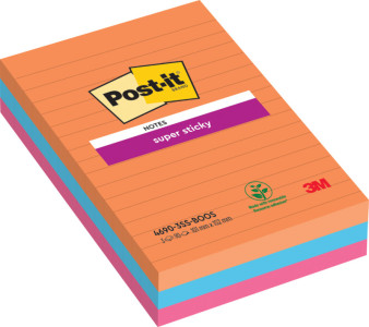 Post-it Bloc-note adhésif Super Sticky Notes, 101 x 152 mm