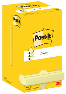Post-it Bloc-note adhésif Z-Notes, 76 x 76 mm, jaune