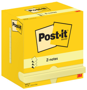 Post-it Bloc-note adhésif Z-Notes, 76 x 76 mm, jaune