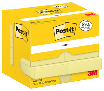 Post-it Bloc-note adhésif, 51 x 38 mm, jaune