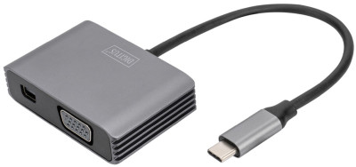 DIGITUS Adaptateur graphique USB-C 4K 2en1 Mini DisplayPort