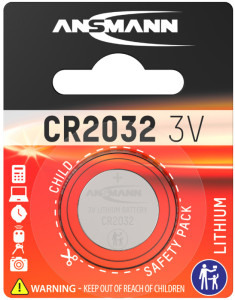 ANSMANN Pile bouton au lithium CR3032, 3 Volt, blister d'1