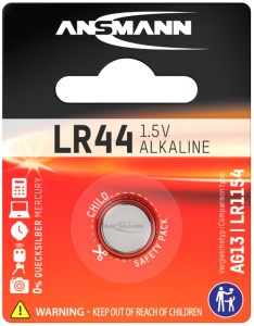 ANSMANN Pile bouton alcaline LR43/LR1142/AG12, 1,5 Volt