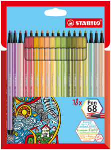 STABILO Feutre de coloriage Pen 68, étui carton de 10