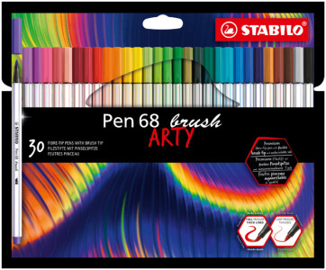 STABILO Feutre pinceau Pen 68 brush ARTY, étui carton de 10