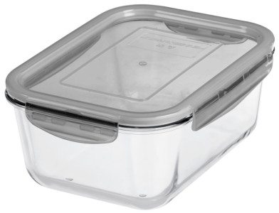 GastroMax Boîte de conservation en verre, 0,25 litre, gris