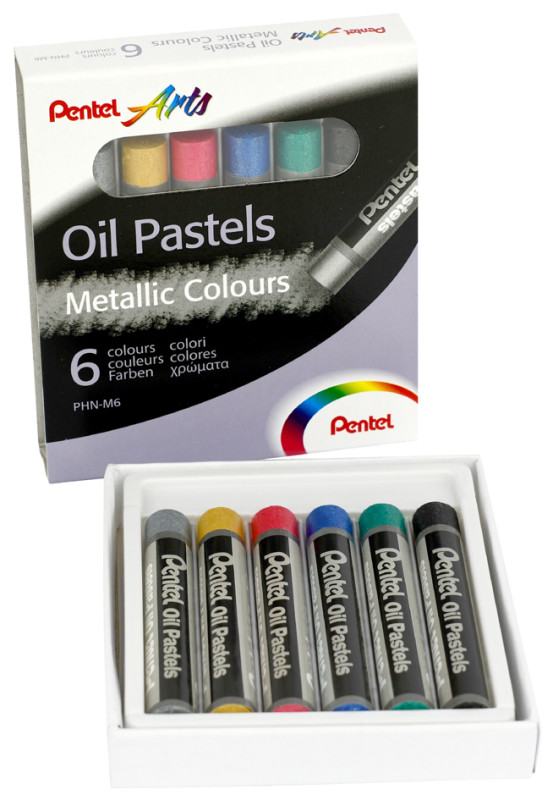 PentelArts Pastel à l'huile PHN-F6, set de 6, métallisé