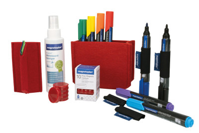magnetoplan Kit Whiteboard Essentials, rouge