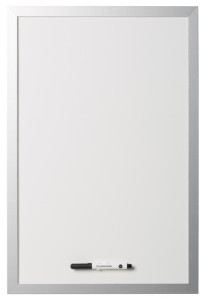 Bi-Office Tableau blanc design, 600 x 450 mm, argent