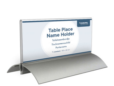 EUROPEL Porte-nom de table, 105 x 297 mm, socle aluminium
