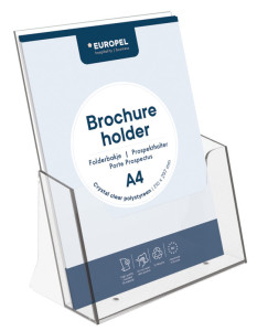 EUROPEL Porte-brochures, format long, transparent