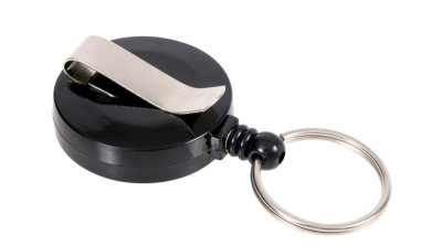 EUROPEL Porte-badge avec enrouleur et porte-clés, noir