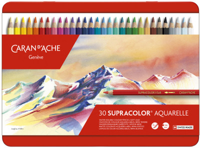 CARAN D'ACHE Crayons de couleur SUPRACOLOR, étui métal de 30