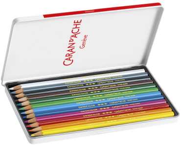 CARAN D'ACHE Crayons de couleur Swisscolor, étui métal de 30