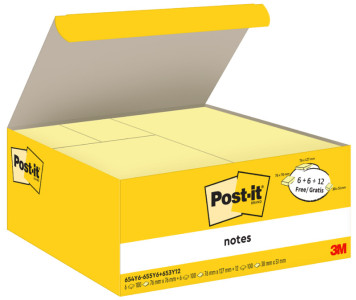 Post-it Bloc-note adhésif, pack avantage, jaune