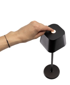 Securit Lampe de table à LED sans fil GEORGINA, noir