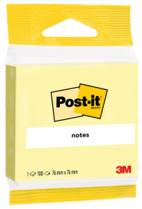 3M Post-it notes adhésives, 38 x 51 mm, jaune, blister