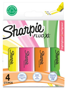 Sharpie Surligneur FLUO XL, blister de 4, assorti