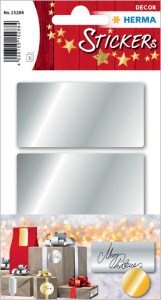 HERMA Sticker de Noël, rectangulaire, 26 x 54 mm, argent