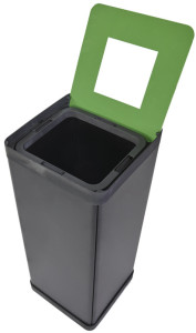 ALBA Poubelle de tri sélectif pour déchets résiduels noir/vert